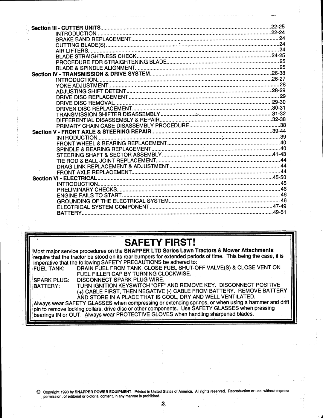 Snapper LTD Series 0 manual 