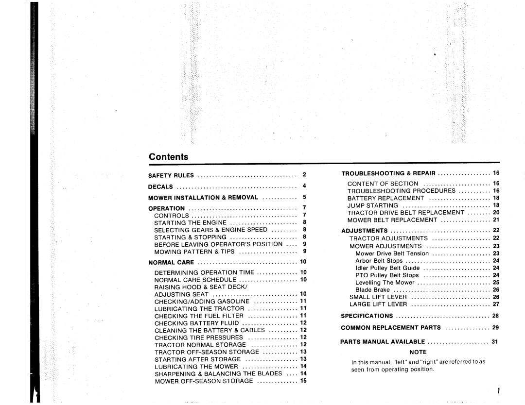 Snapper 12LTG36, LTG Series manual 