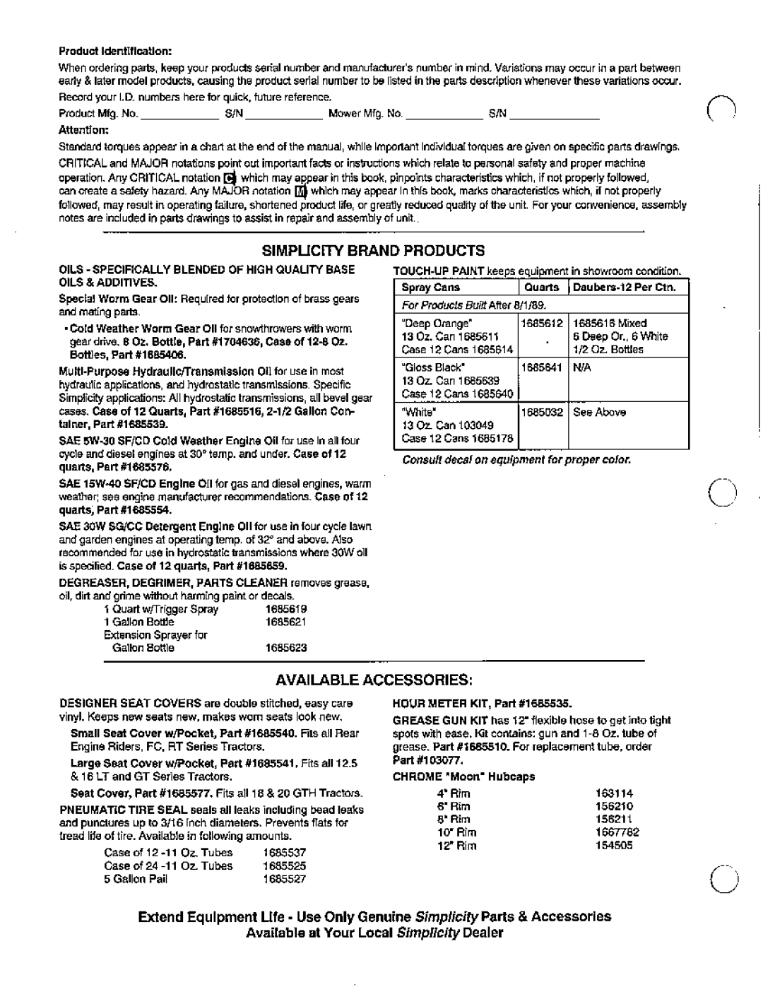 Snapper LTH Series manual 