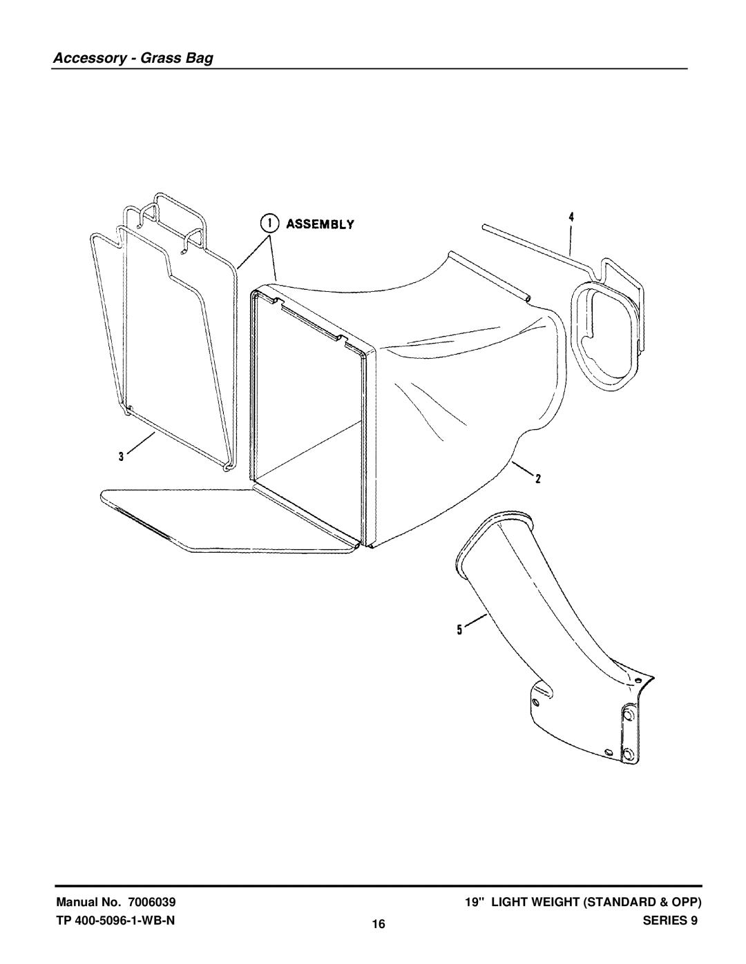 Snapper RLW359T, LW359T2, DLW409R-2, ODLW359T manual Accessory Grass Bag 