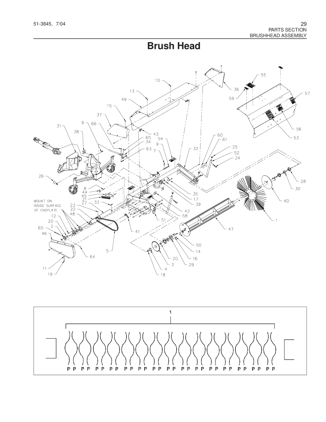 Snapper 151-3845, M26 Series manual Brush Head 