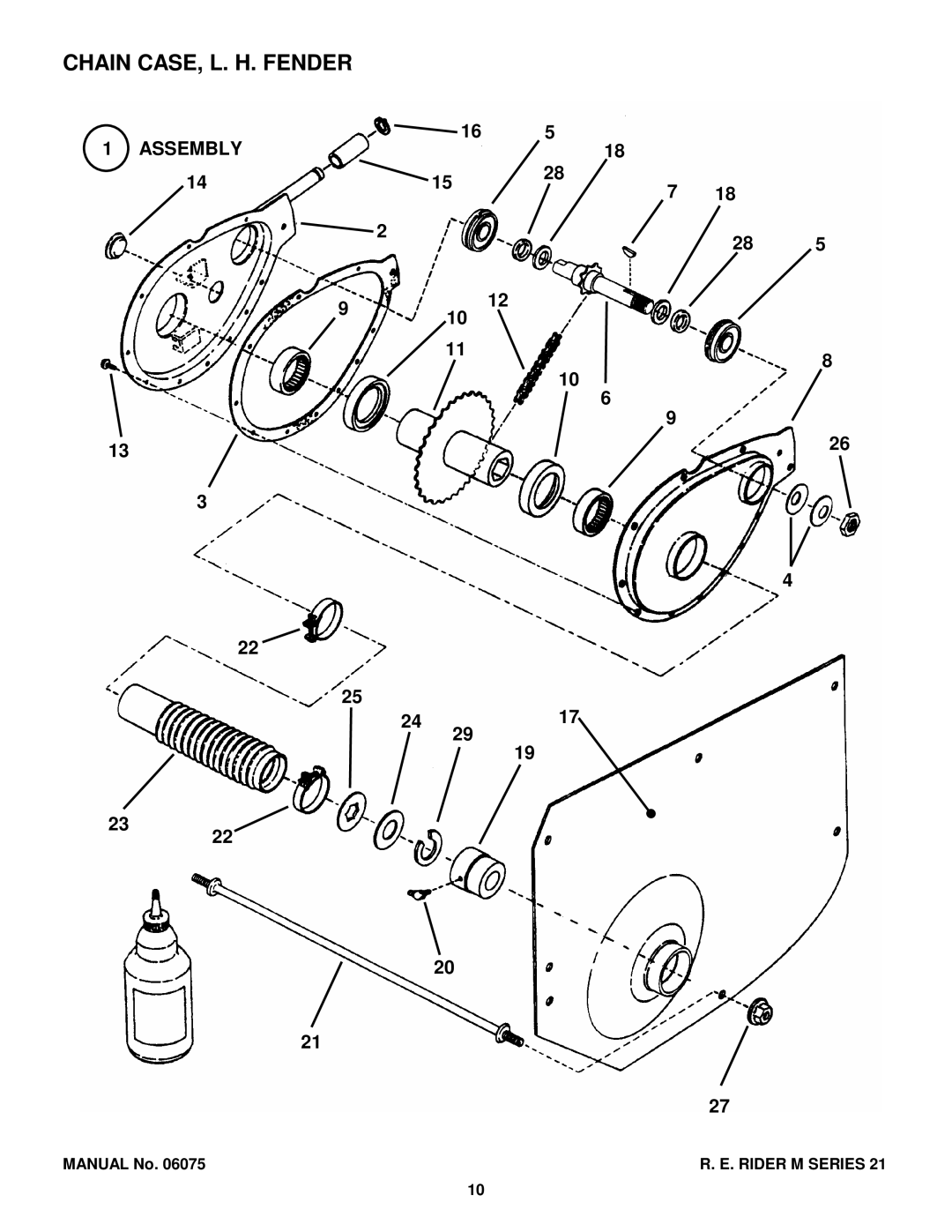 Snapper M300921B, EM281021BE, EM250821BE, WM301021BE, WM280921B manual Chain CASE, L. H. Fender 