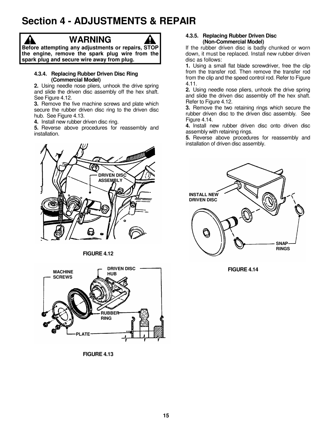 Snapper MCR5215014KWV, MCRP215014KWV, EMRP215014B, MRP218014T, MR5014B Replacing Rubber Driven Disc Non-Commercial Model 