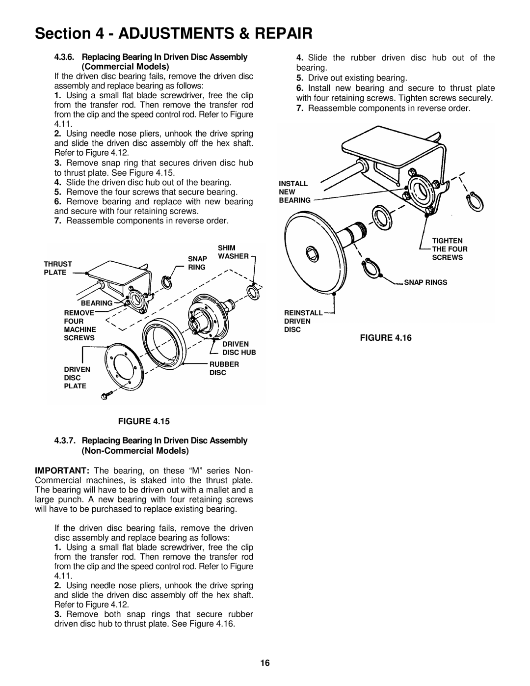 Snapper MCRP215014KWV, MCR5215014KWV, EMRP215014B, MRP218014T Replacing Bearing In Driven Disc Assembly Commercial Models 