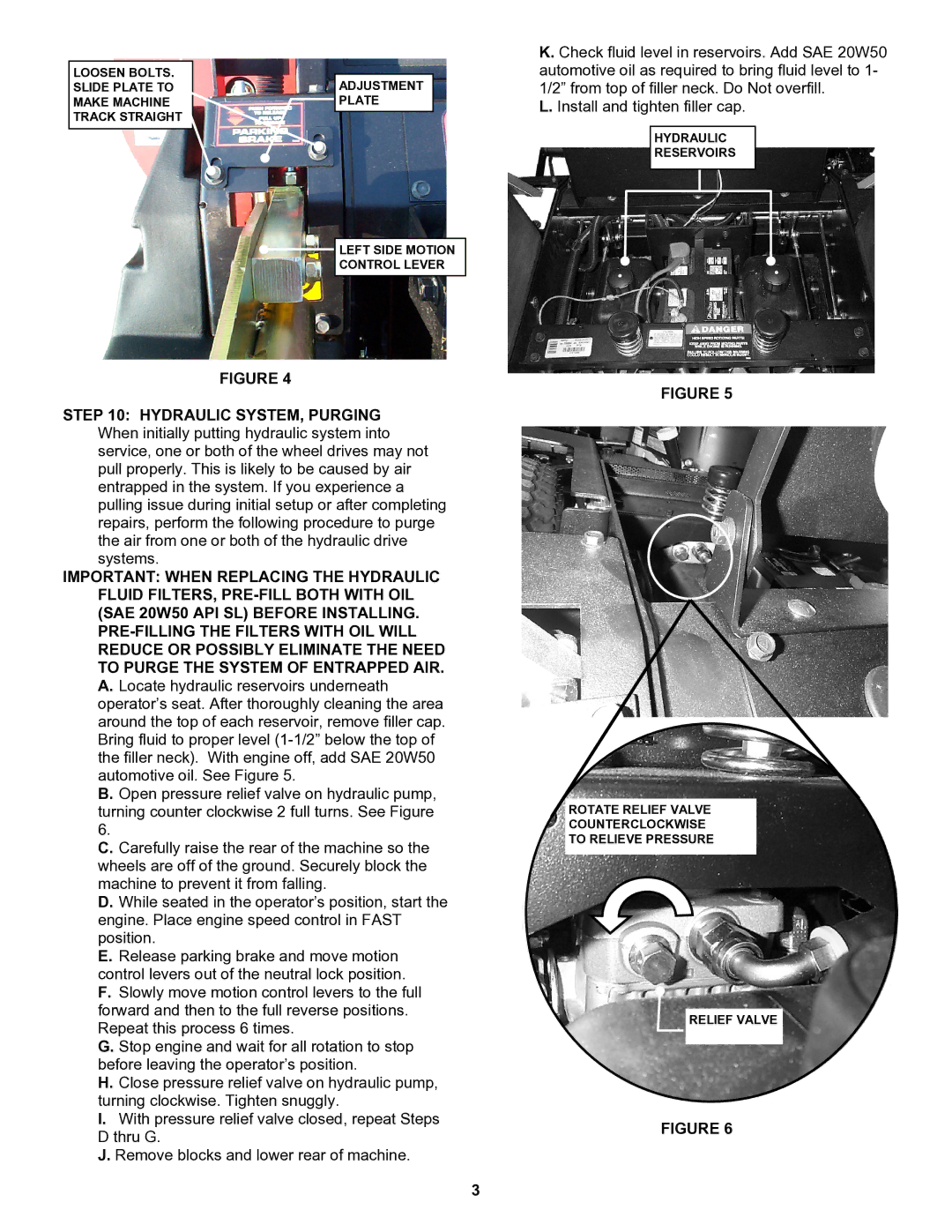 Snapper Mount Mower manual Hydraulic Reservoirs 