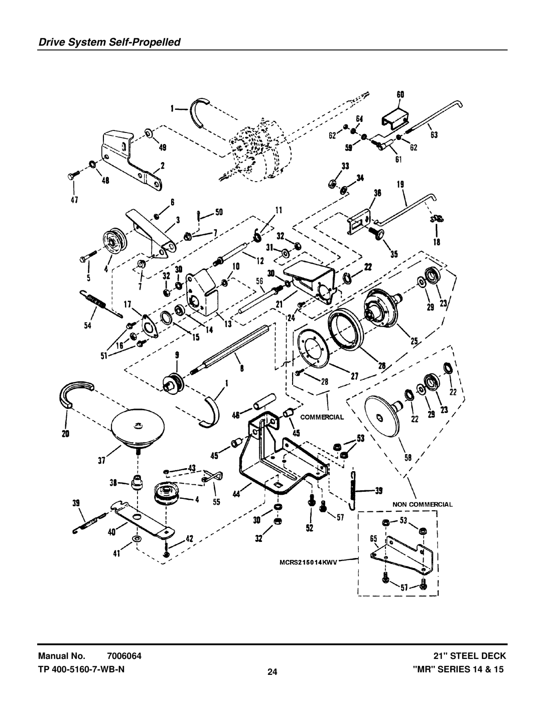 Snapper MR215015T, MR215014B, MR216015BV, MCRS215014KWV, EMRP216014B, MRP216015BV manual Drive System Self-Propelled 