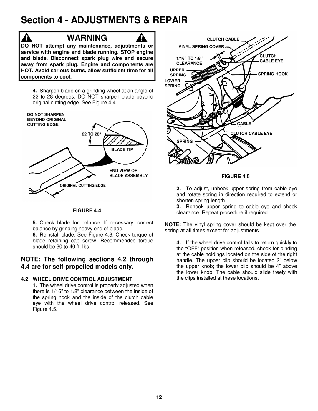 Snapper MR216015T, MR216015B, MR216015BV, MRP216015B, MRP216015BV Wheel Drive Control Adjustment 