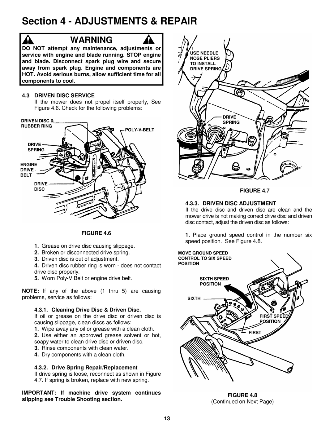 Snapper MR216015T Driven Disc Service, Cleaning Drive Disc & Driven Disc, Drive Spring Repair/Replacement 