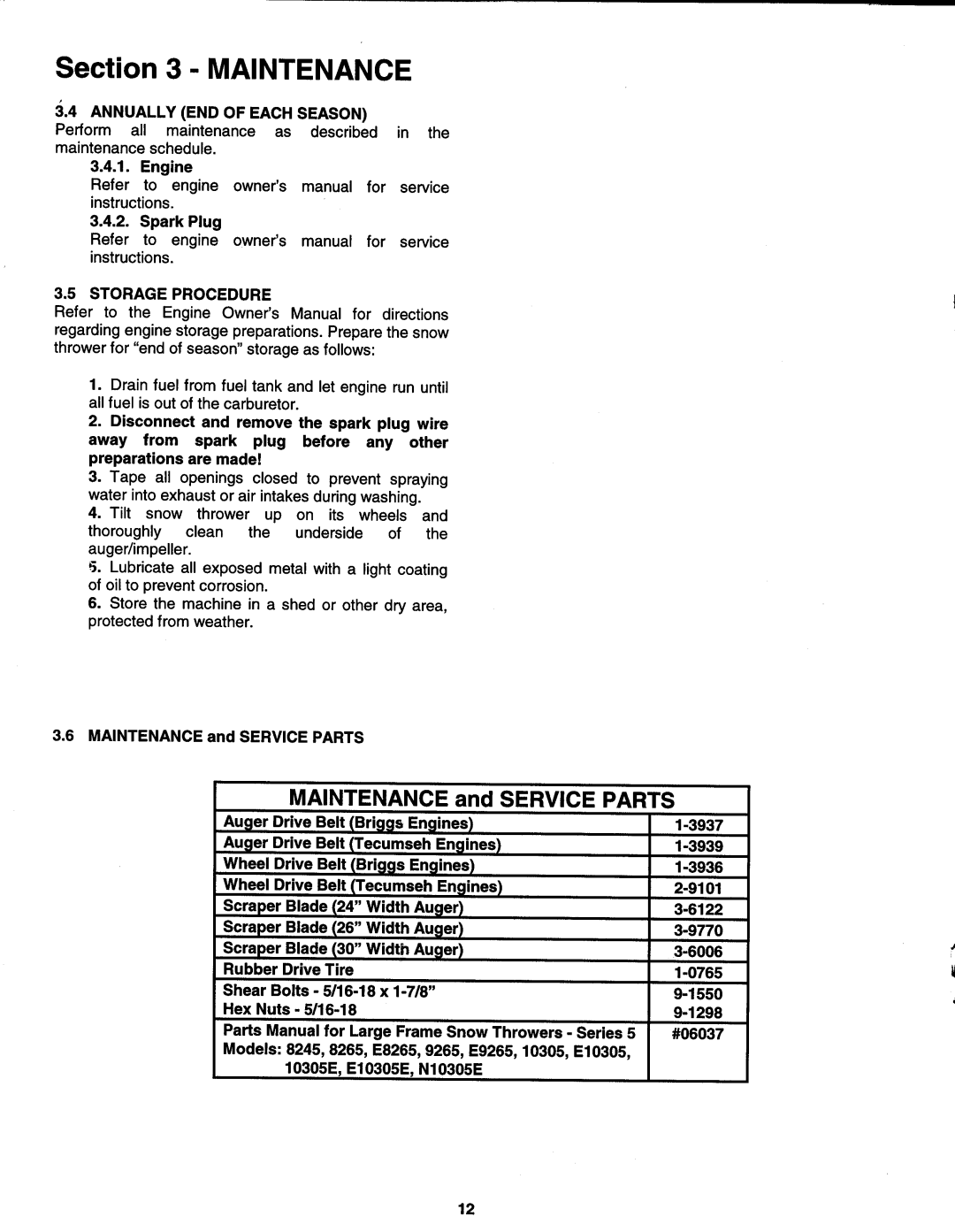 Snapper N10305E, E10305E, E8265 manual 