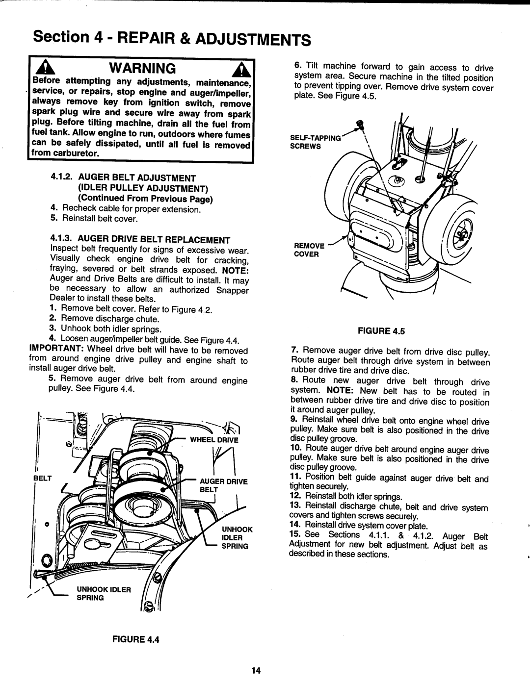 Snapper N10305E, E10305E, E8265 manual 