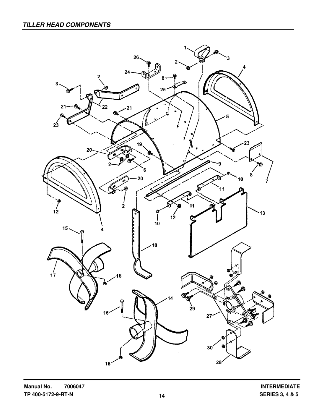 Snapper CICFR5505HV, NIR5003B, ICFR5505BV, ICFR7005BV manual Tiller Head Components 