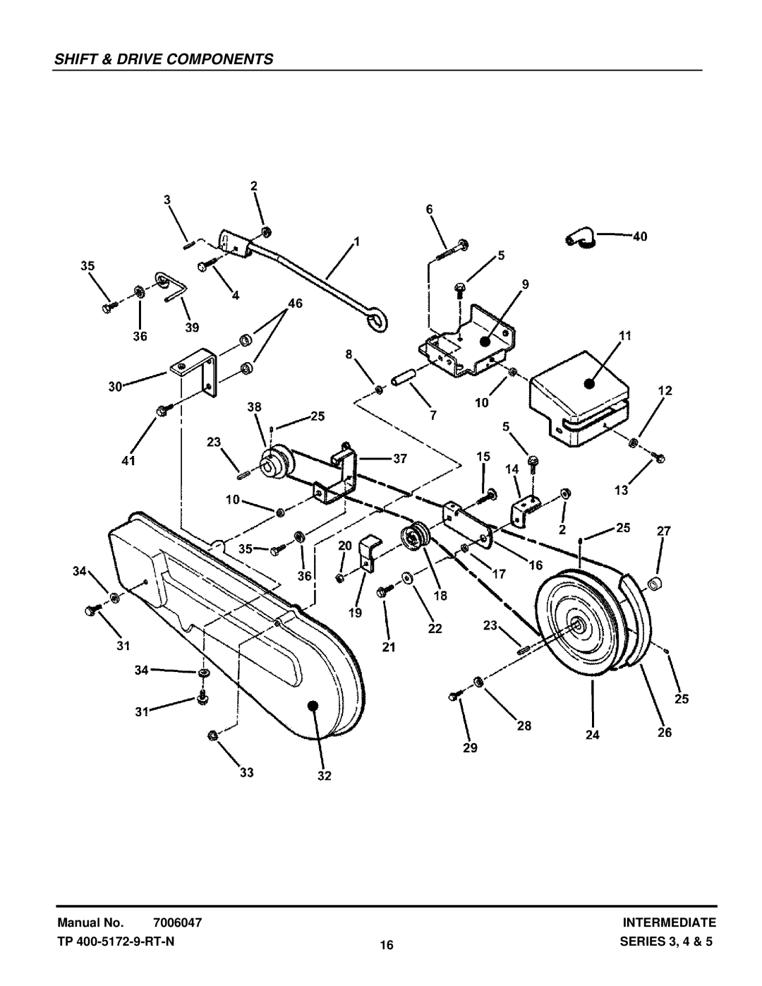 Snapper ICFR5505BV, NIR5003B, ICFR7005BV, CICFR5505HV manual Shift & Drive Components 