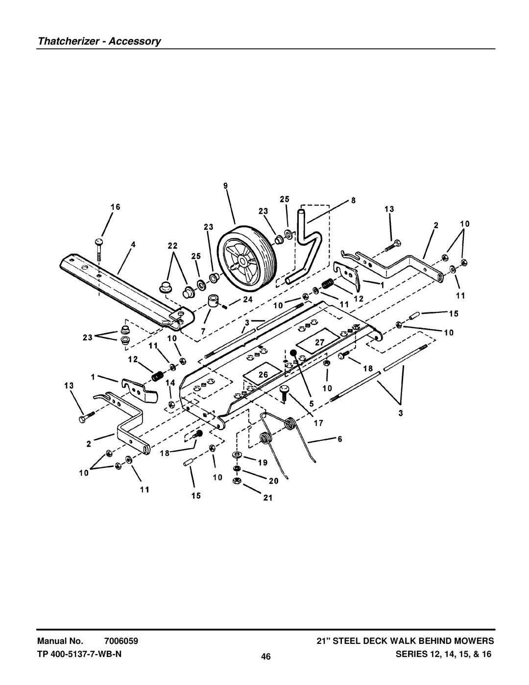 Snapper NP216012 manual Thatcherizer Accessory 