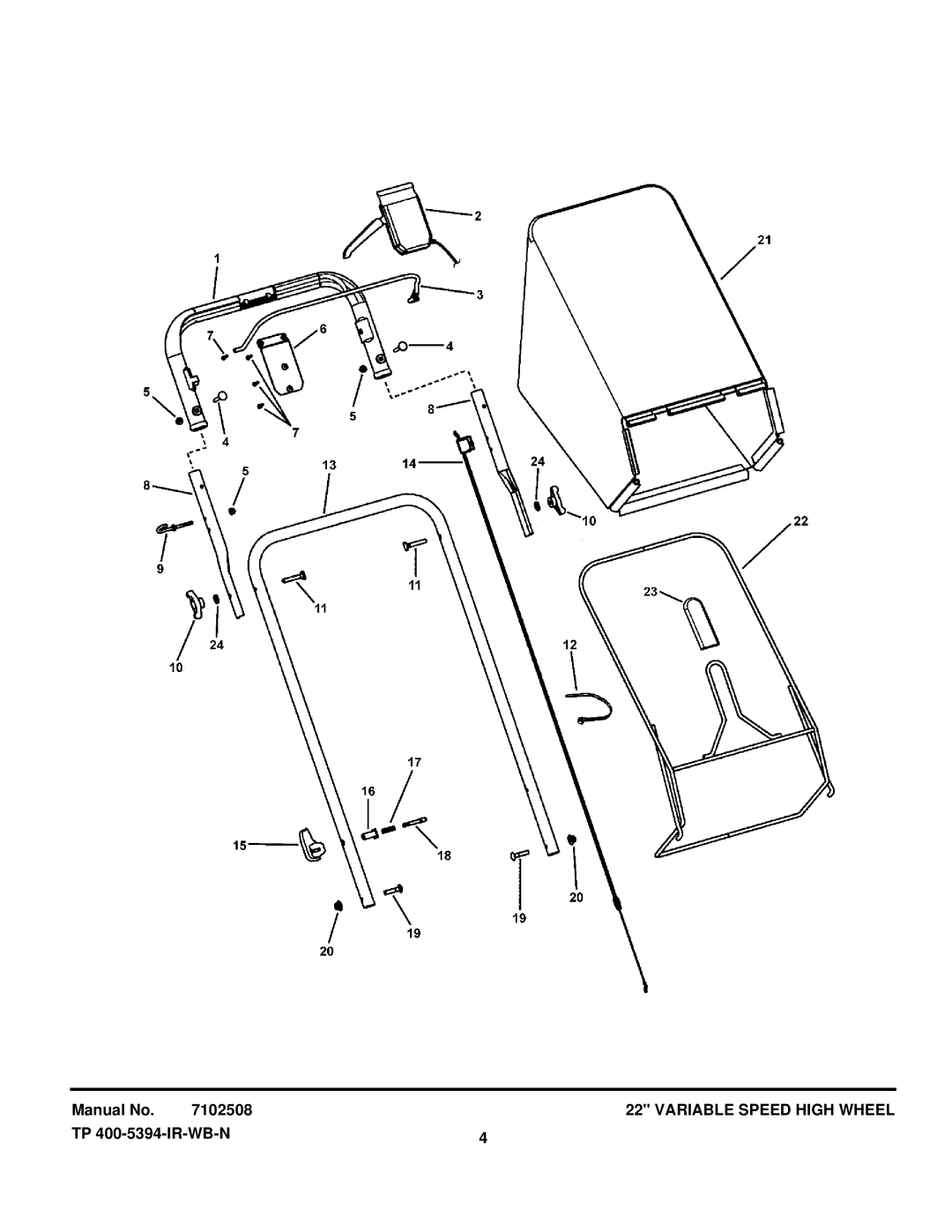 Snapper SPV22675HW (7800190), NSPV22675HW (7800230), SPV22675HWFC (7800264) manual Manual No 7102508 