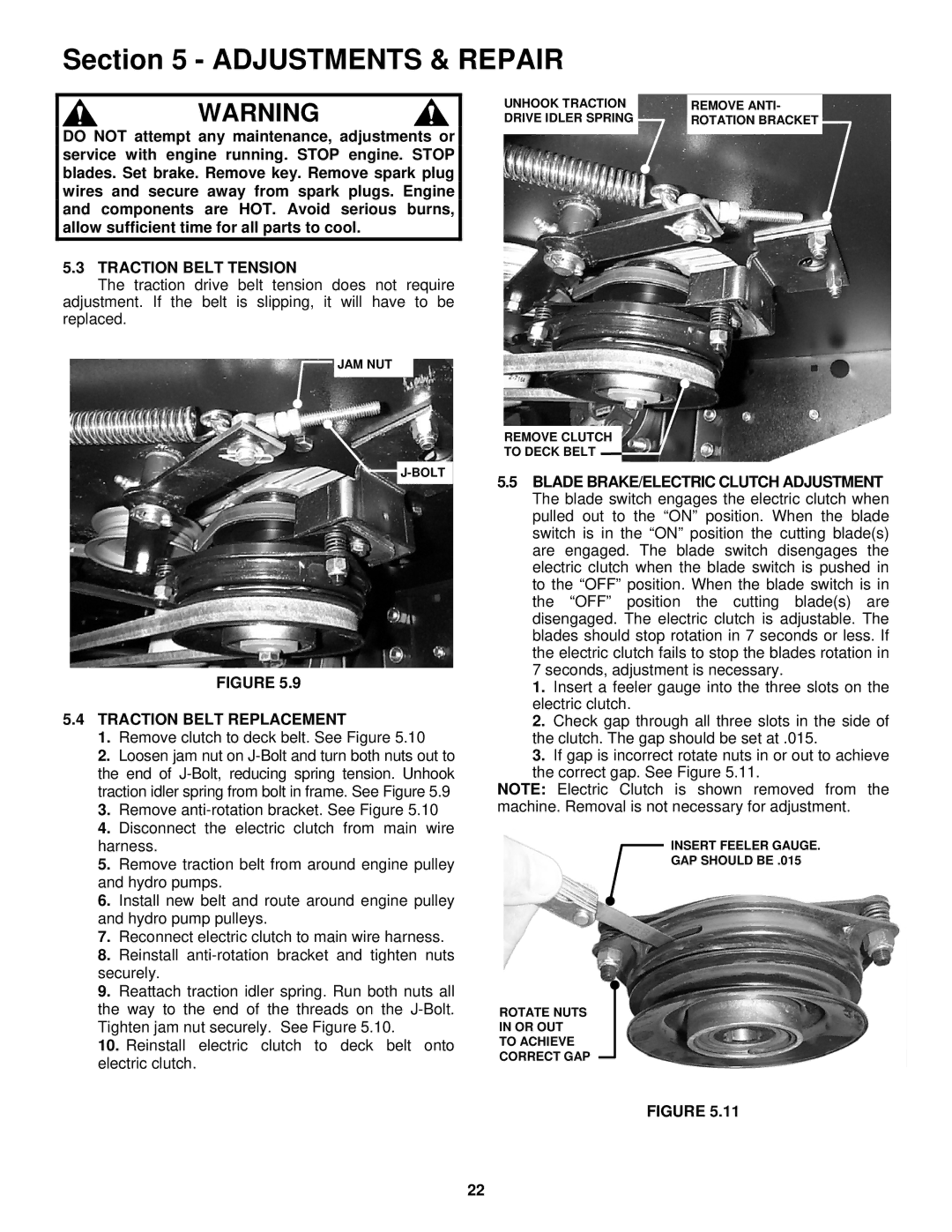 Snapper NZM19481KWV important safety instructions Traction Belt Tension, Traction Belt Replacement 