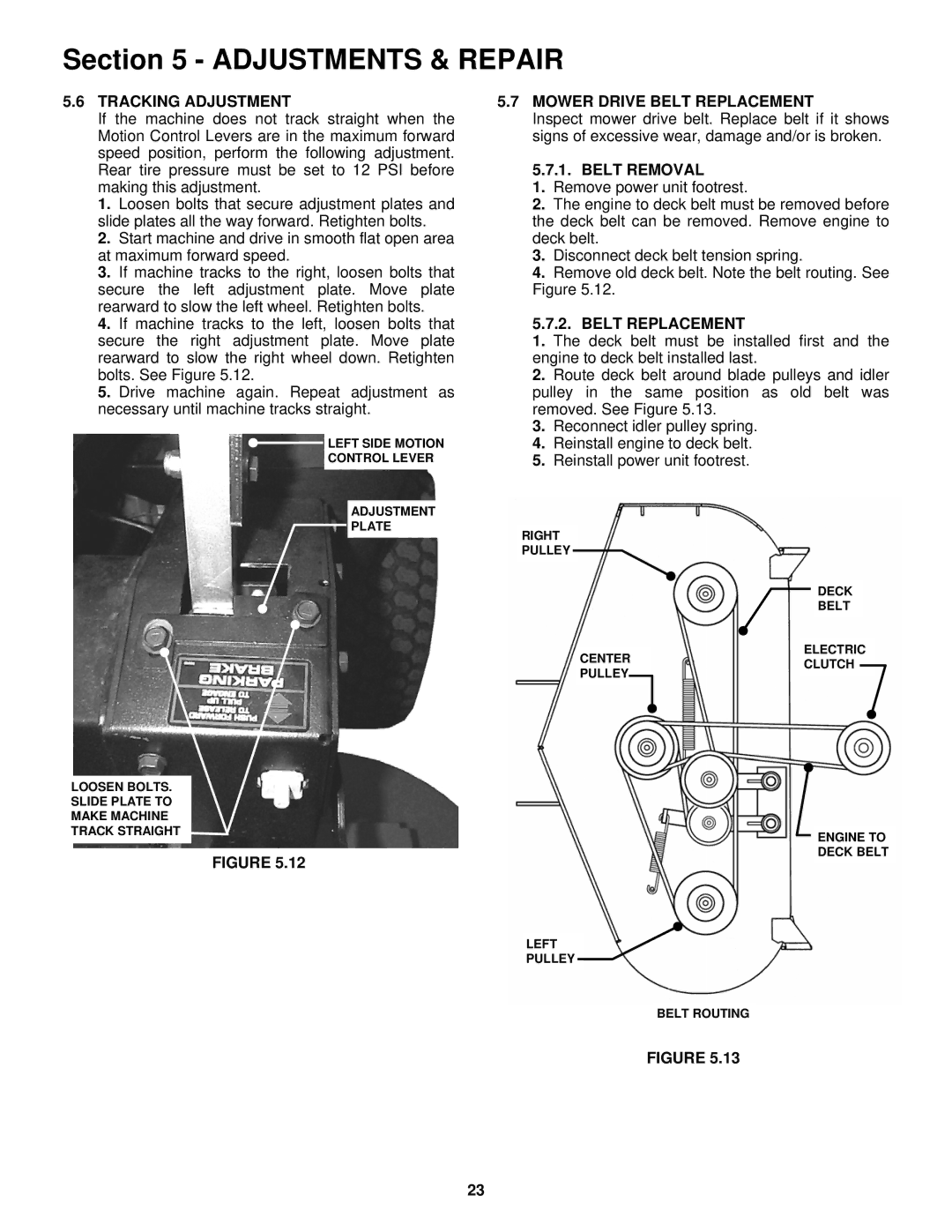 Snapper NZM19481KWV important safety instructions Tracking Adjustment Mower Drive Belt Replacement, Belt Removal 