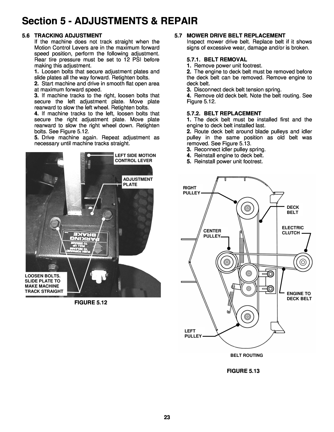 Snapper NZM19481KWV Adjustments & Repair, Tracking Adjustment, Mower Drive Belt Replacement, Belt Removal 