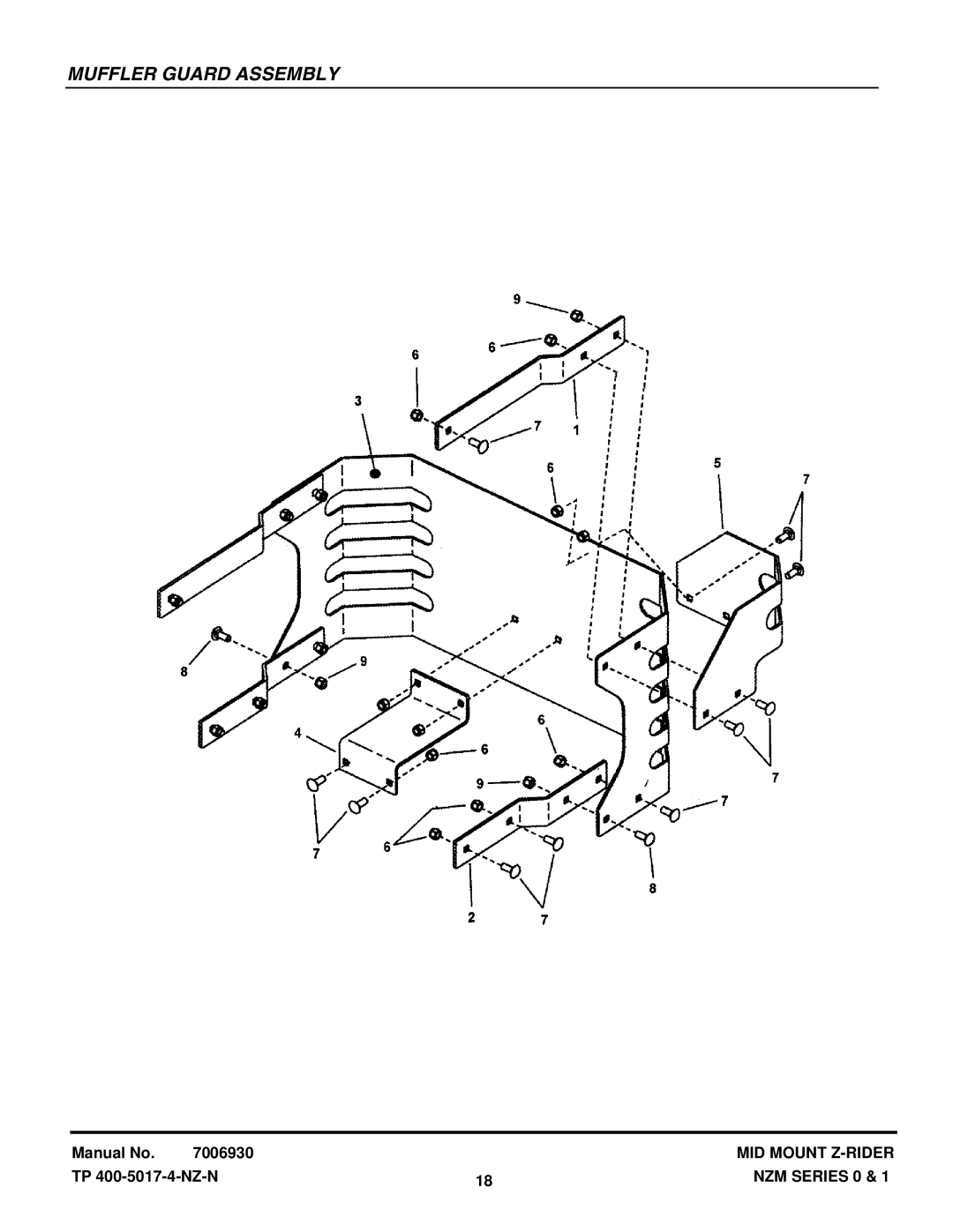 Snapper NZM21520KWV, NZM19480KWV manual Muffler Guard Assembly 