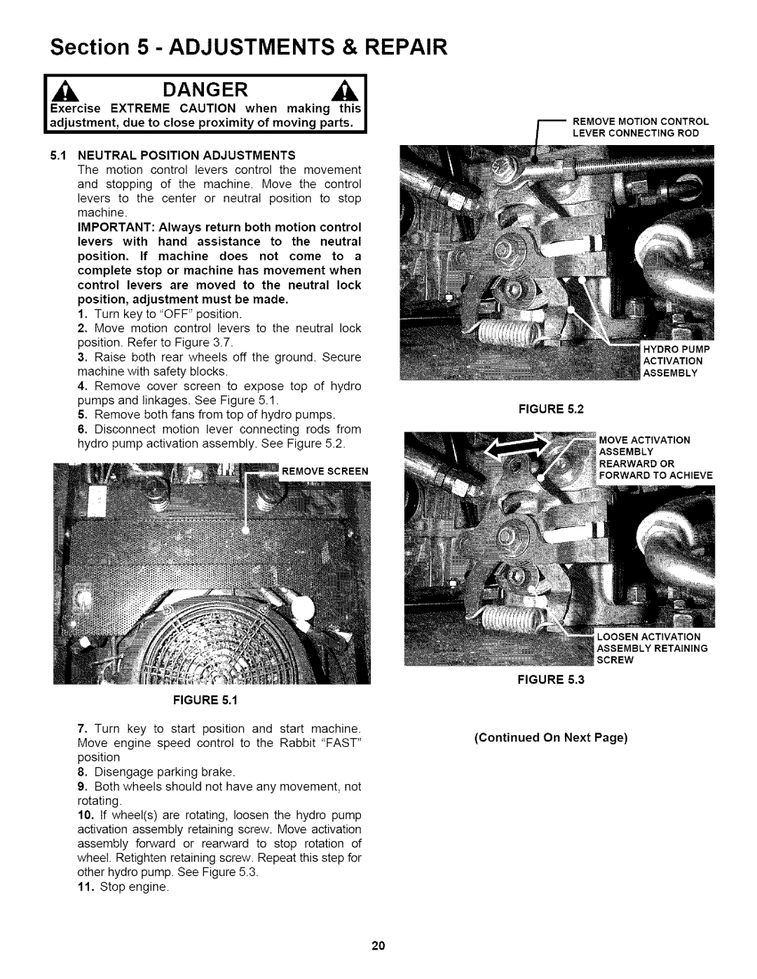 Snapper NZM19483KWV, NZM27 613KH, NZM25523KWV, NZM25613KWV, NZM21523KWV Adjustments & Repair, Neutral Position Adjustments 