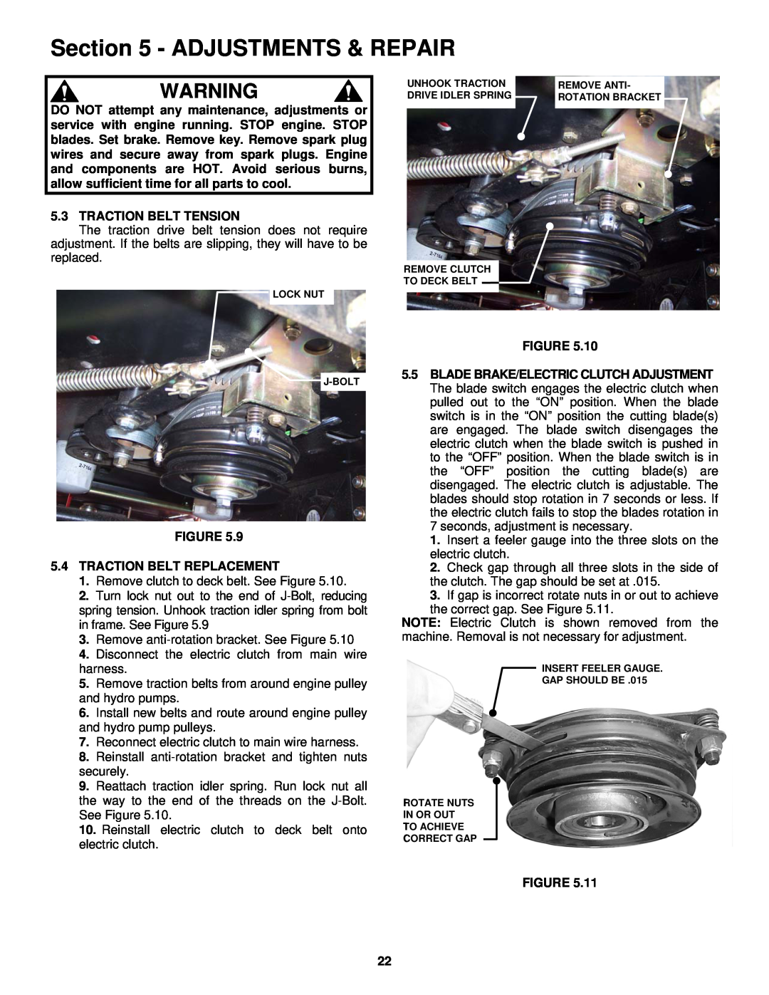 Snapper NZM19482KWV, NZM21522KWV, NZM25612KWV, NZM27612KH important safety instructions Adjustments & Repair 