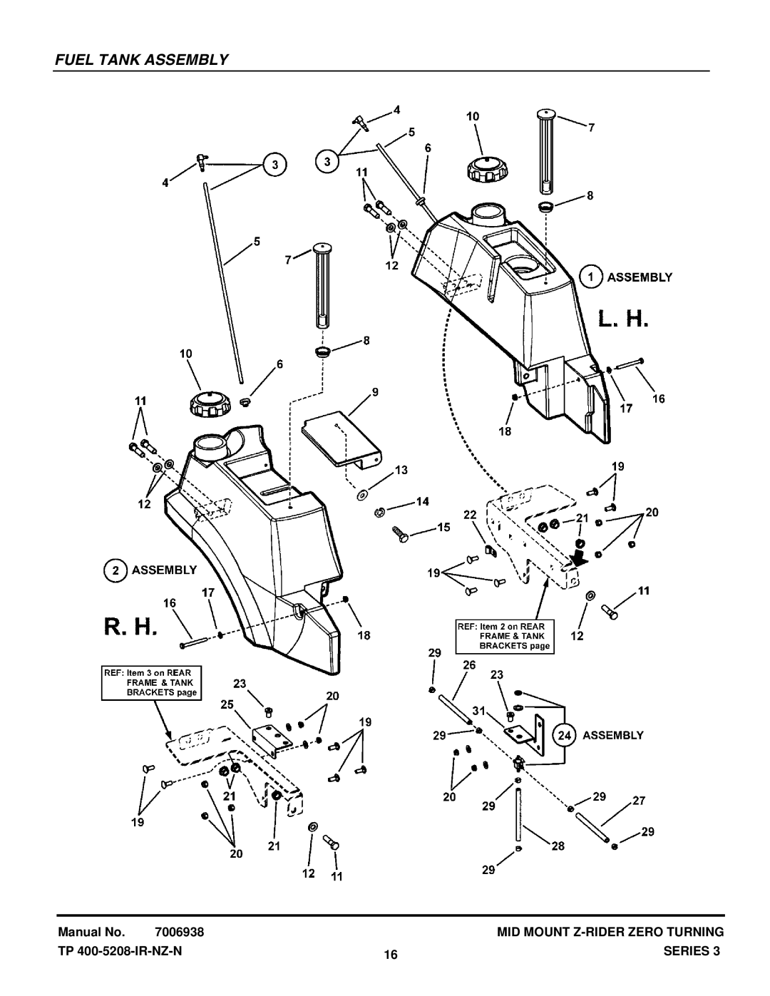 Snapper NZMJ25613KH, NZMJ23523KH manual Fuel Tank Assembly 