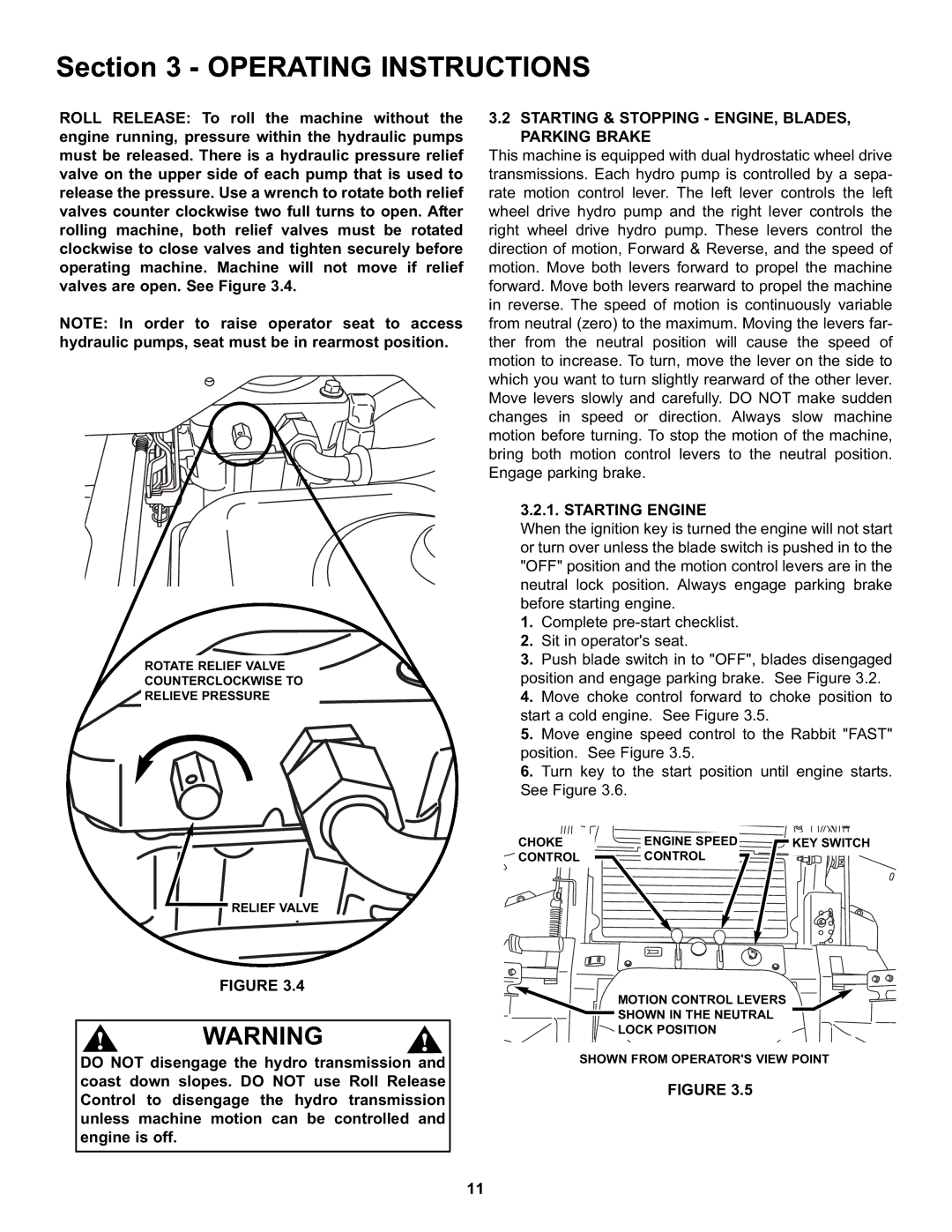 Snapper NZMX30614KH, NZMX32734BV specifications Starting & Stopping ENGINE, BLADES, Parking Brake, Starting Engine 