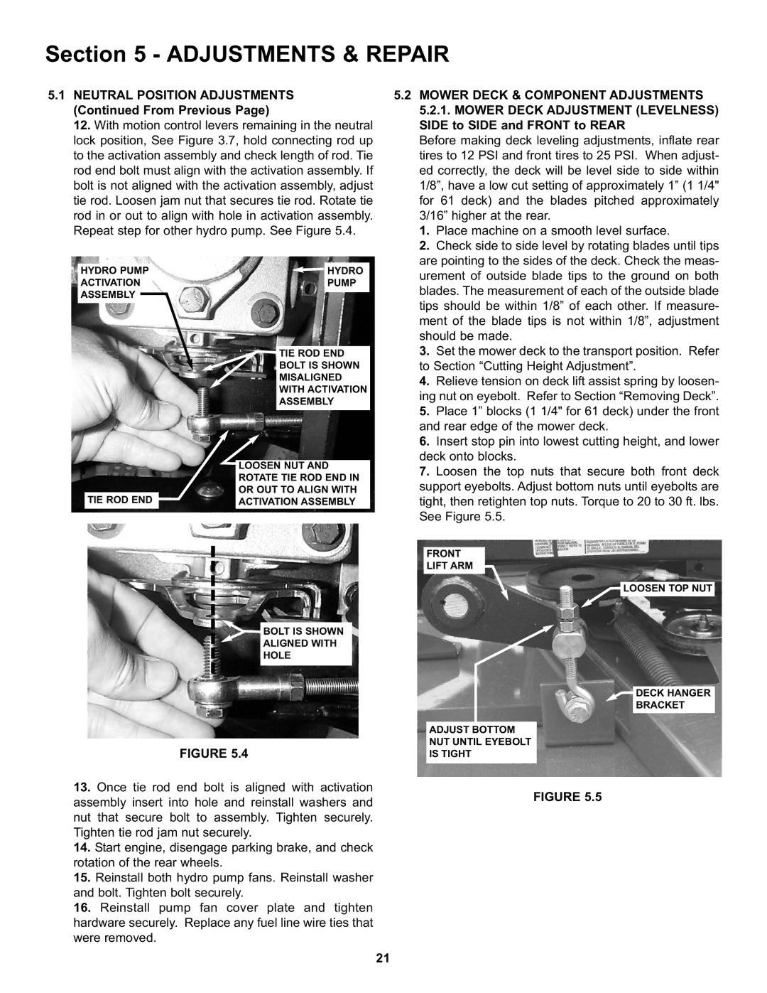 Snapper NZMX30614KH, NZMX32734BV specifications Neutral Position Adjustments From Previous 