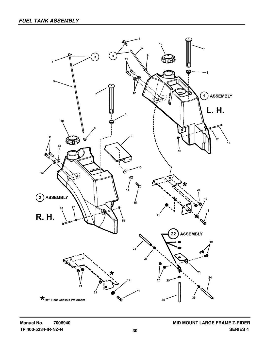 Snapper NZMX32734BV, NZMX30614KH manual Fuel Tank Assembly 