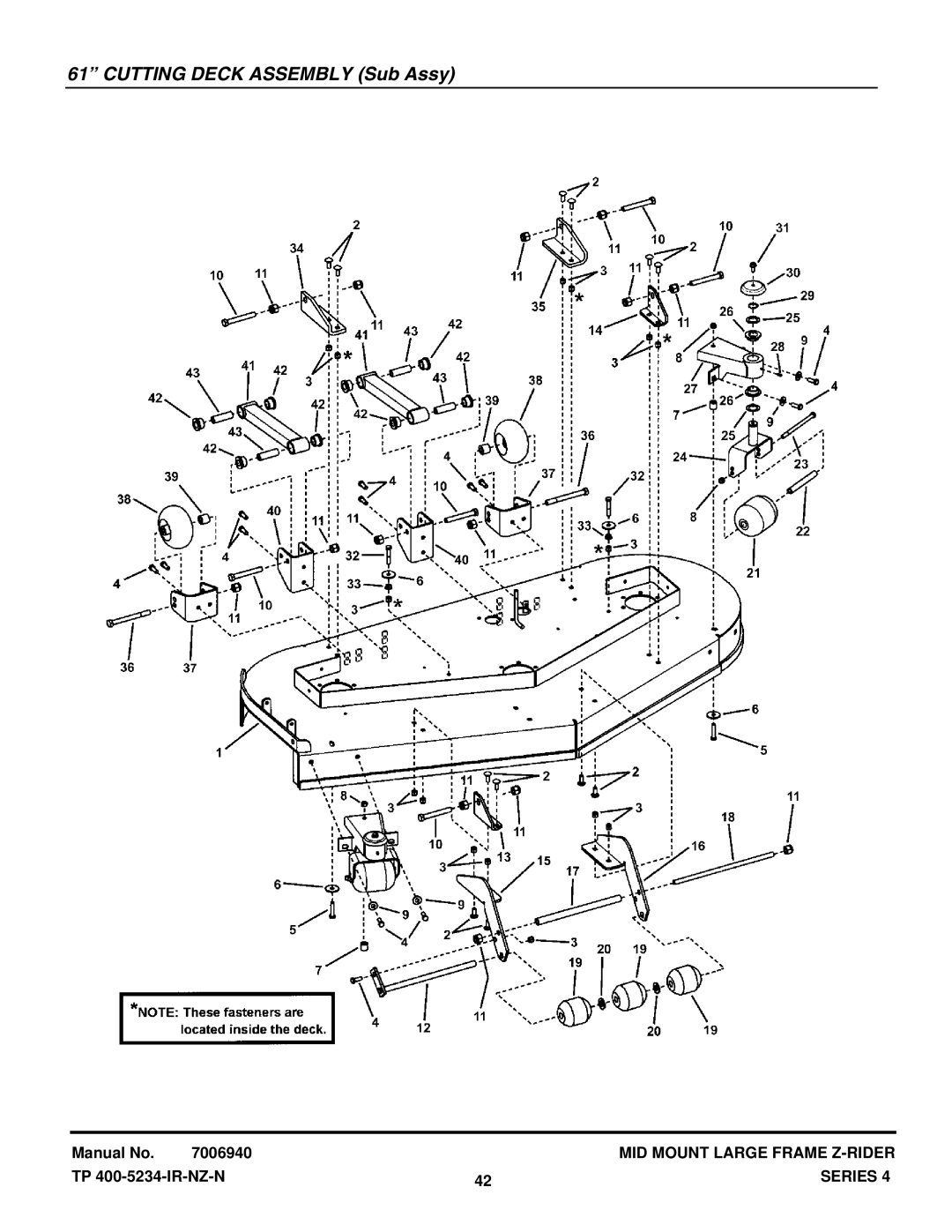 Snapper NZMX32734BV, NZMX30614KH manual Cutting Deck Assembly Sub Assy 