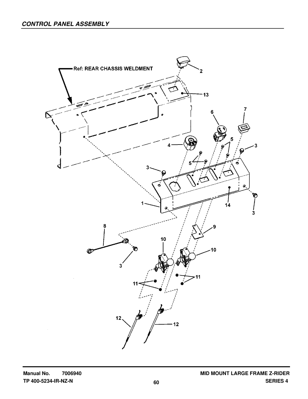 Snapper NZMX32734BV, NZMX30614KH manual Control Panel Assembly 