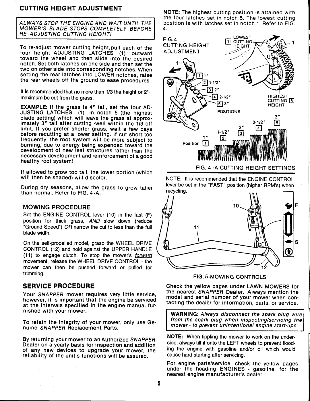 Snapper ODP21400 manual 