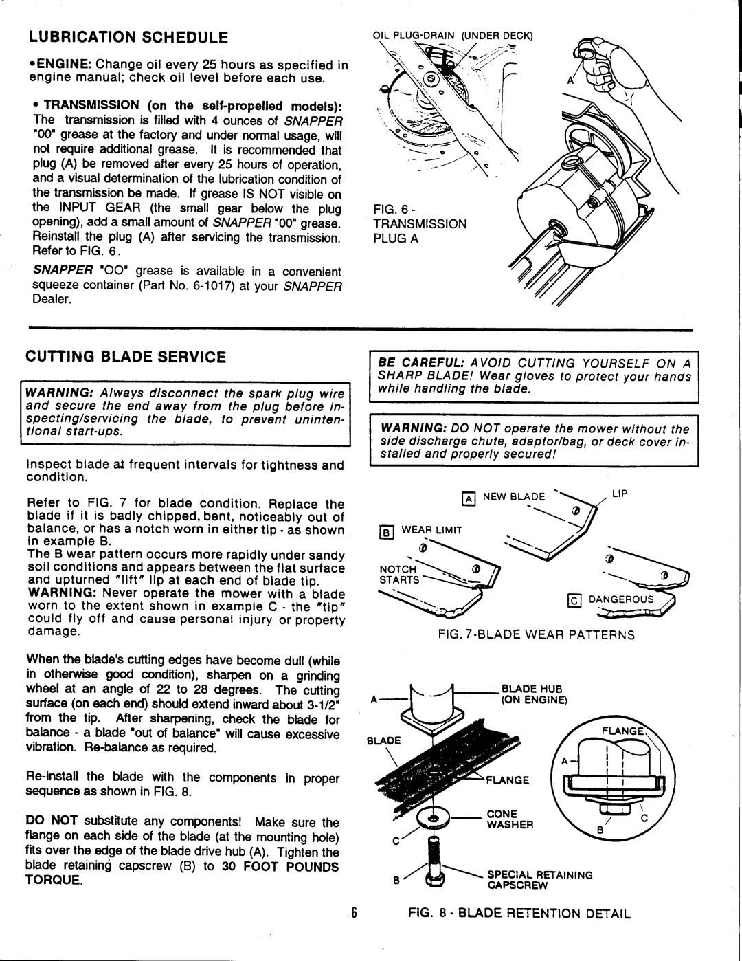 Snapper ODP21400 manual 