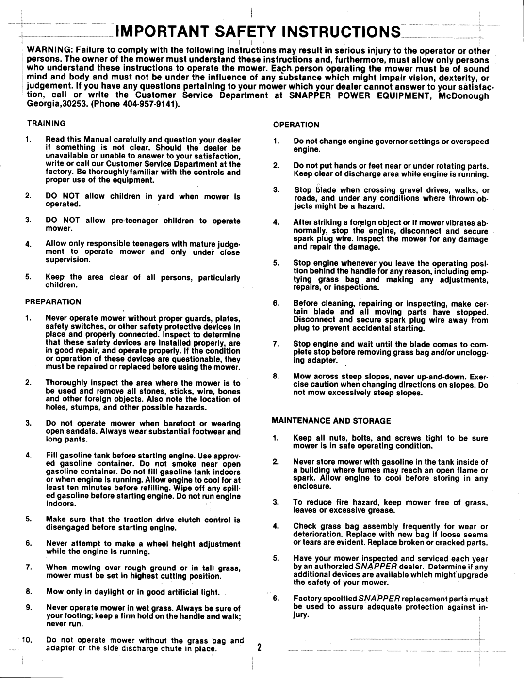 Snapper P21558BV, P21508B manual 