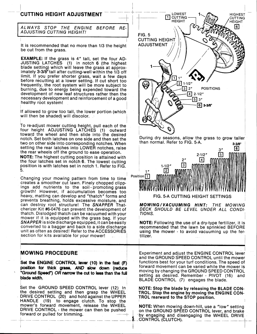 Snapper P21508B, P21558BV manual 