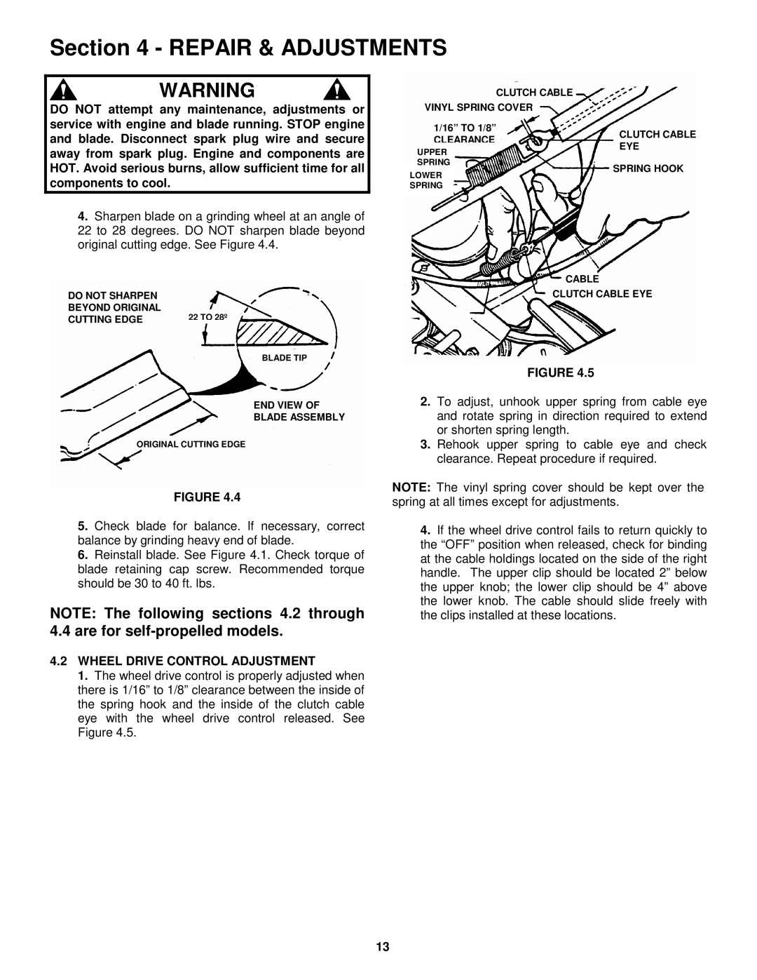 Snapper P216012E important safety instructions HOT. Avoid serious burns, allow sufficient time for all, Components to cool 