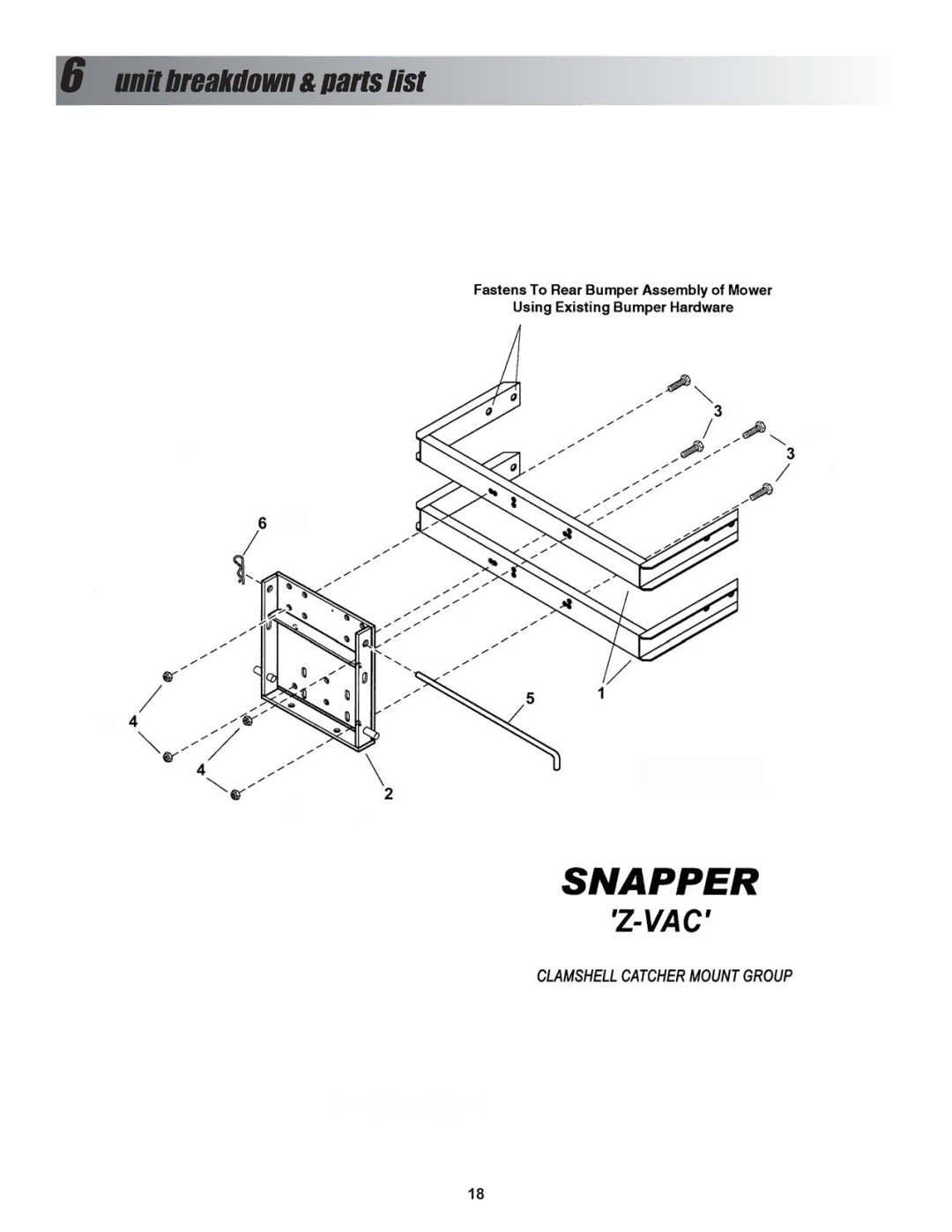 Snapper P/N 7600027, P/N 7600028, P/N 7600026 manual Unit breakdown & parts list 