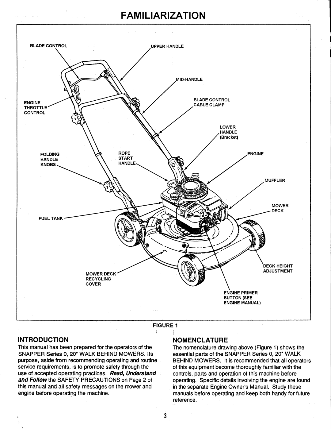 Snapper NR20500 manual 