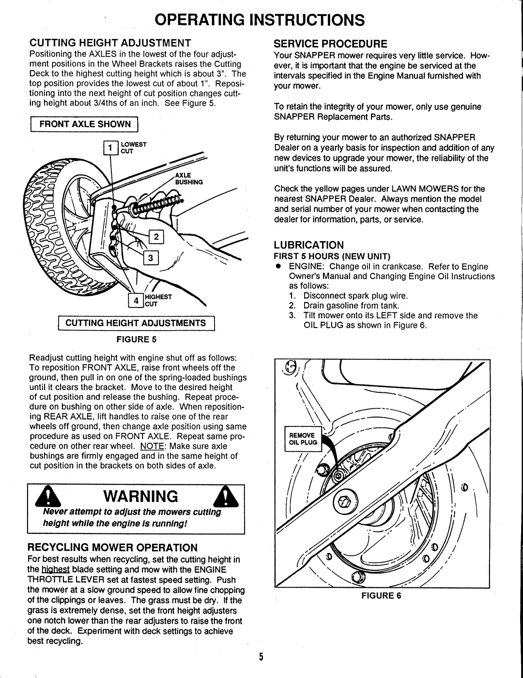 Snapper NR20500 manual 