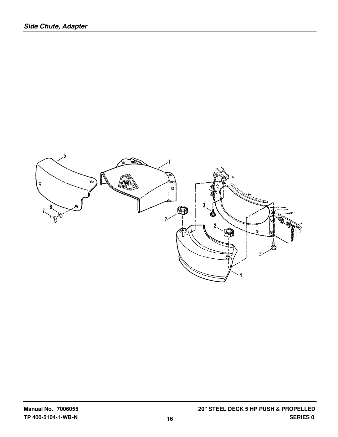 Snapper NR20500, NRP20500 manual Side Chute, Adapter 