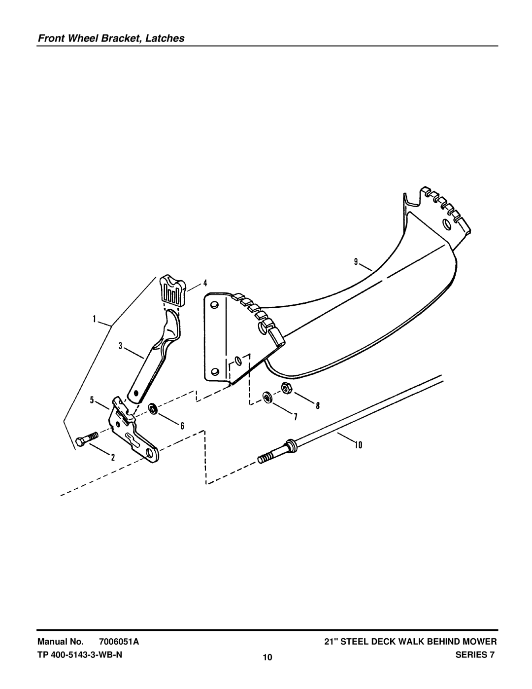 Snapper R21507B, R21407T, R21507TV, MP21507BE, MP21357B, DP21507BE, DP21407T-2, GP21507B Front Wheel Bracket, Latches 