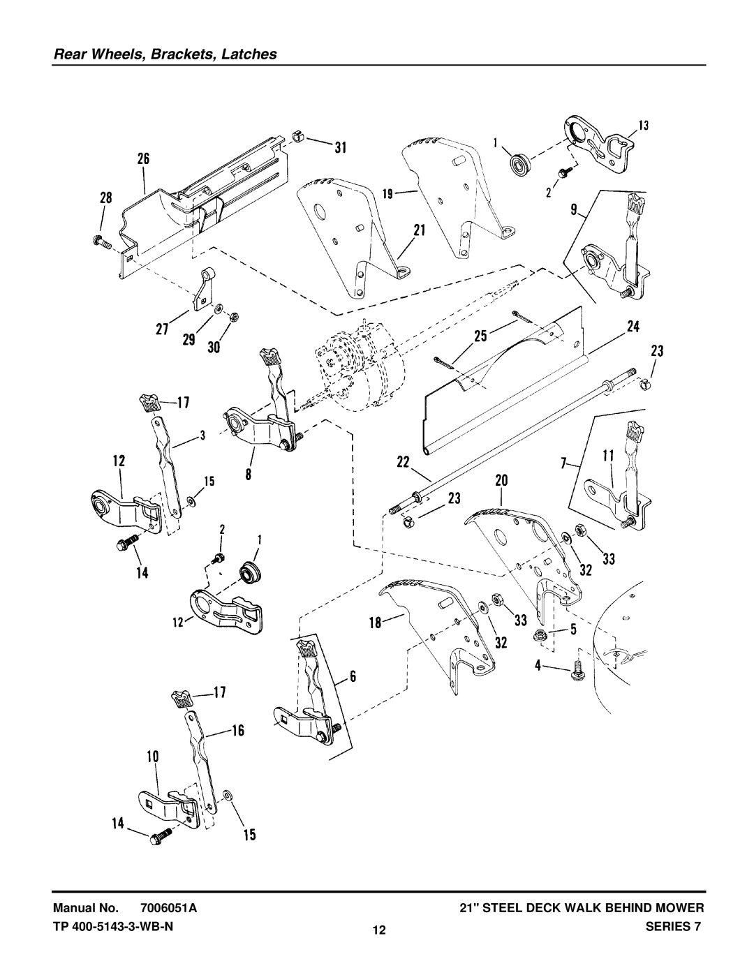 Snapper G23157B, R21507B, R21407T, R21507TV, MP21507BE, MP21357B, DP21407T, DP21507BE, GP21507B Rear Wheels, Brackets, Latches 