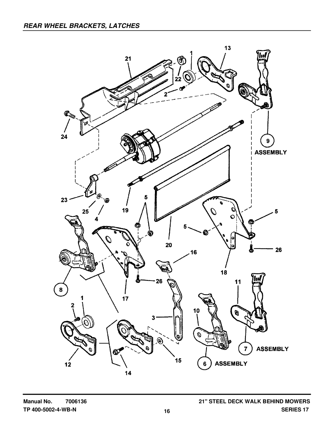 Snapper R2167517BV, 216517BV, ERP216, EP217017BV, RP215517BV, RP2167517BV, P217017BVE, P215517HC Rear Wheel BRACKETS, Latches 