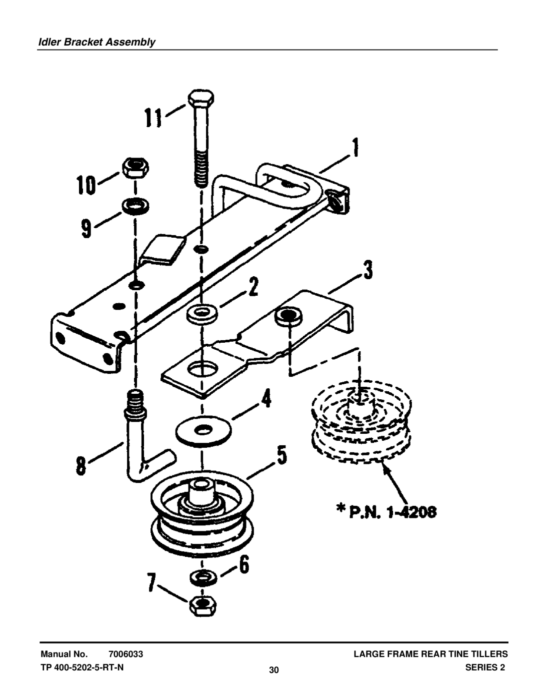 Snapper R8002BE, RT5X, R5002R, R5002B manual Idler Bracket Assembly 