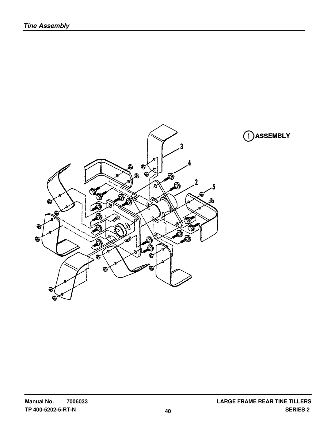 Snapper R8002BE, RT5X, R5002R, R5002B manual Tine Assembly 