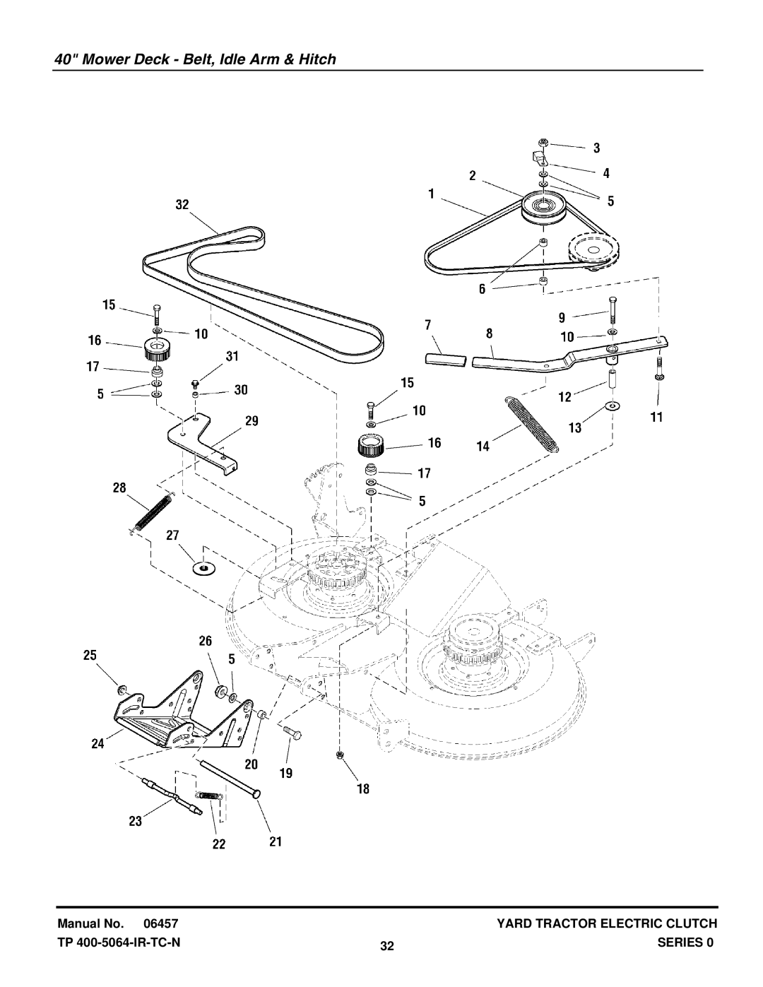 Snapper RD1840, RD18S40, RD18S40 (2690341), RD1840 (2690342) manual Mower Deck Belt, Idle Arm & Hitch 