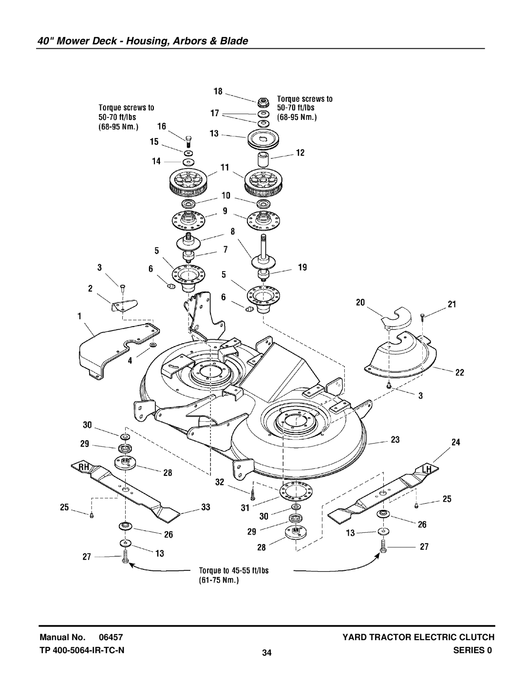 Snapper RD1840, RD18S40, RD18S40 (2690341), RD1840 (2690342) manual Mower Deck Housing, Arbors & Blade 