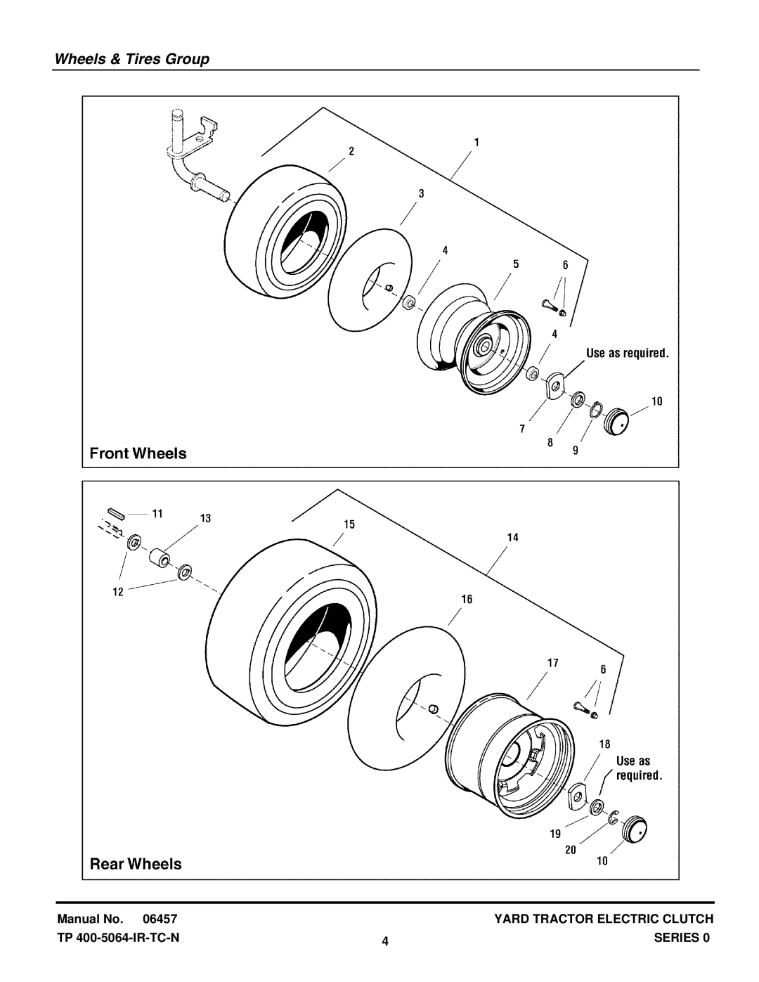 Snapper RD1840, RD18S40, RD18S40 (2690341), RD1840 (2690342) manual Wheels & Tires Group 