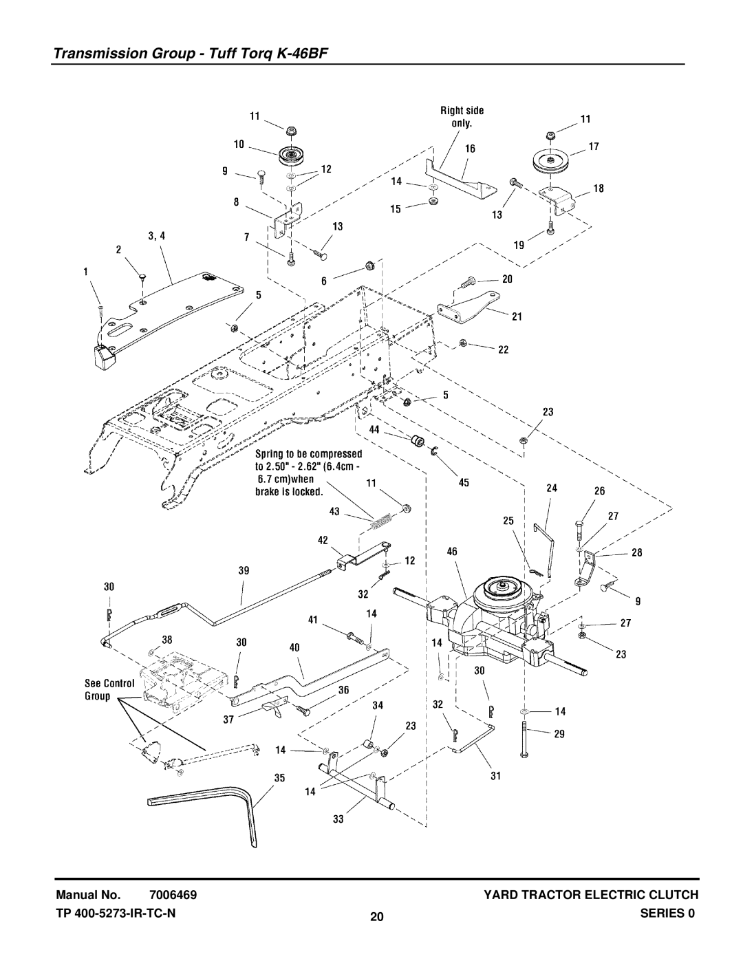 Snapper RD18S40 (2690624), RD18VG40 (2690623) manual Transmission Group Tuff Torq K-46BF 