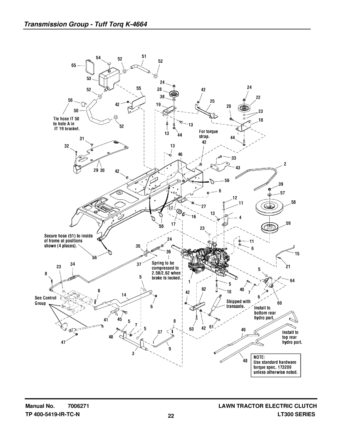 Snapper RD2140 (2690774) manual Transmission Group Tuff Torq K-4664 