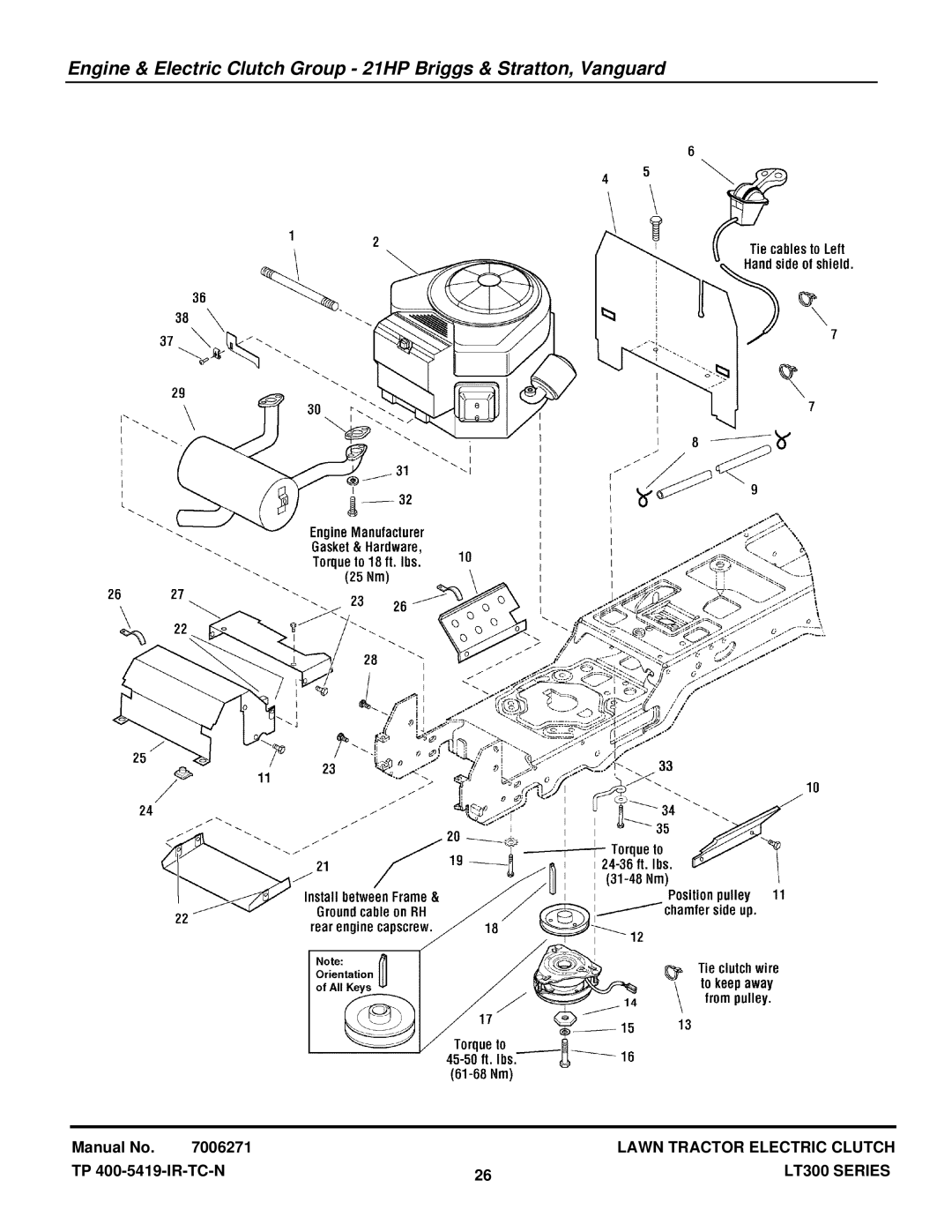 Snapper RD2140 (2690774) manual Lawn Tractor Electric Clutch 